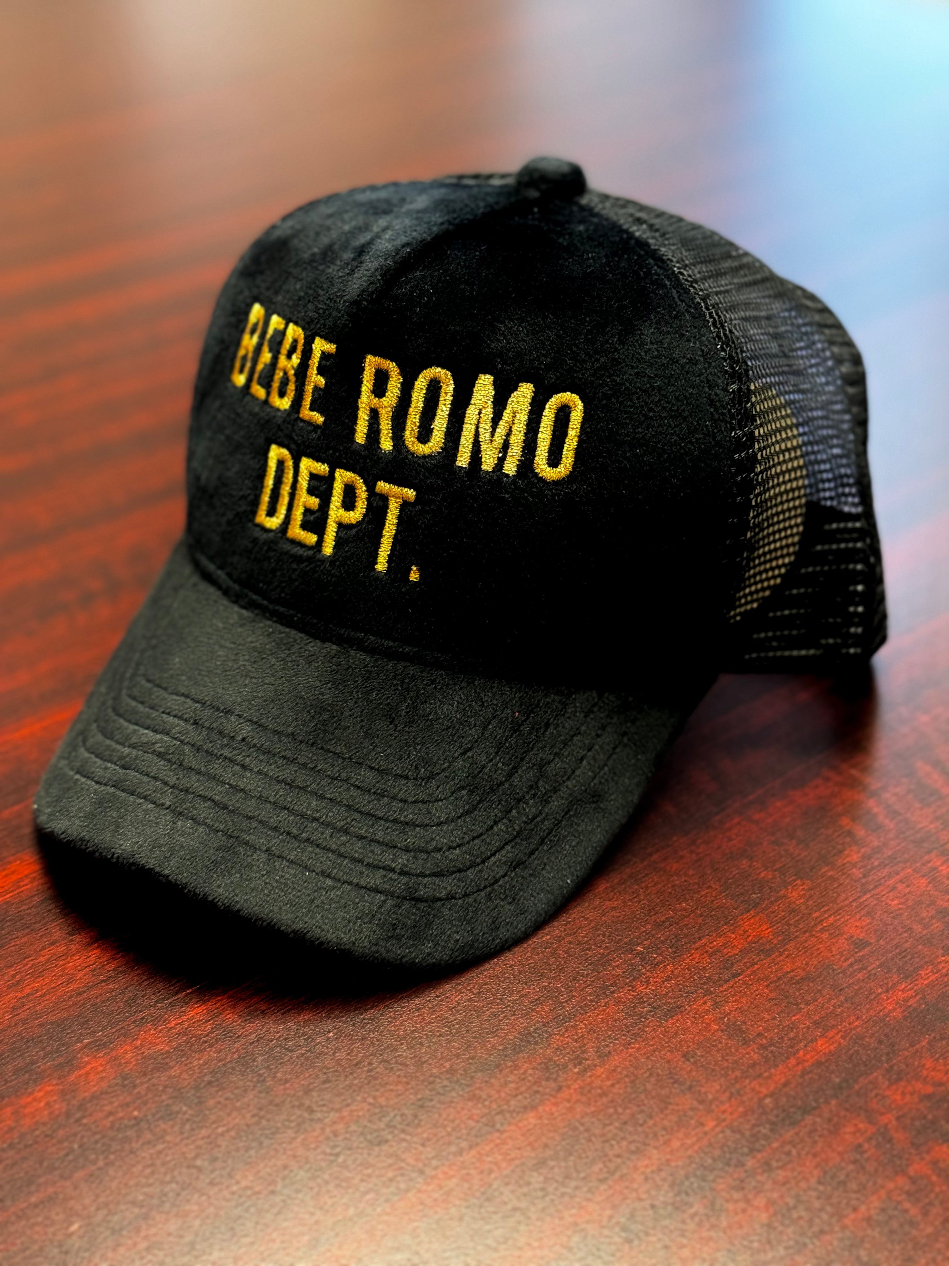 SUEDE TRUCKER HAT-BEBE ROMO DEPT.